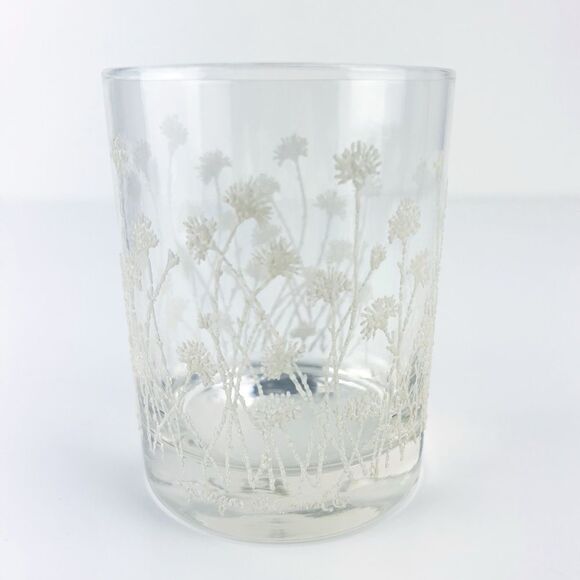 VINTAGE GEORGES BRIARD TEXTURED WHITE FLOWER HIGHBALL WHISKEY COCKTAIL GLASSE - Picture 1 of 8